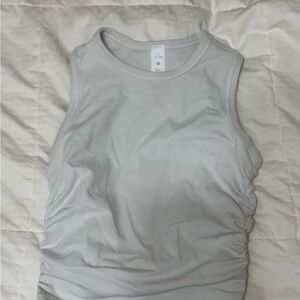 Lululemon Athletica Gray Fitted Scrunched Tank Top